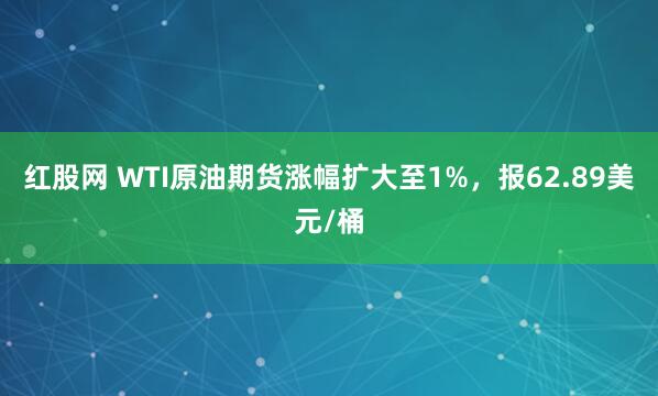 红股网 WTI原油期货涨幅扩大至1%，报62.89美元/桶